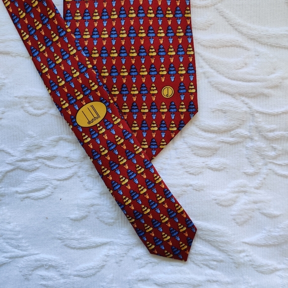 Dunhill printed tie. Made in Italy. 100%silk. - Picture 4 of 7